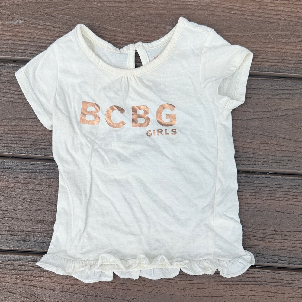 BCBG Girls Cream Tee with Gold Accents